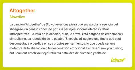 ALTOGETHER - Slowdive - LETRAS.COM