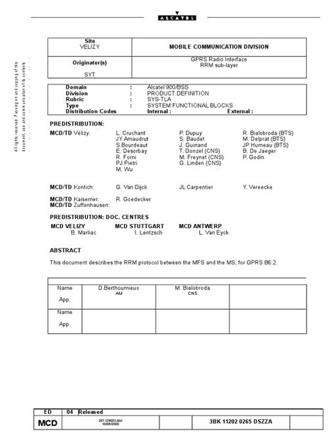 ALU GPRS Radio Resource Management