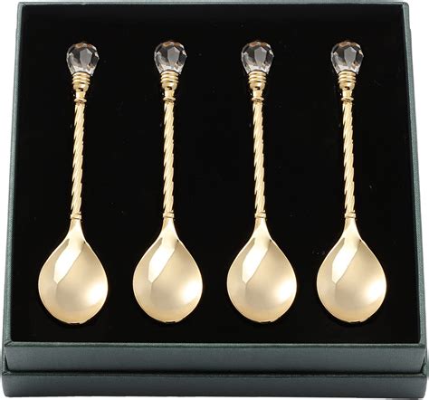 Amazon.com: Matashi 24K Gold Plated Crystal Topped Dessert Spoon … - raincitystudios.com