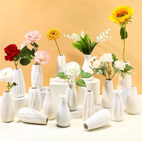 Amazon.com: White Ceramic Bud Vase - muktibox.com