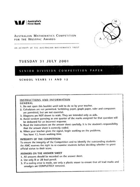 AMC Years 11 and 12 Senior 1988 pdf