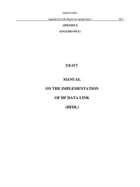 AMCP 5 DP 1 Appendix E to the Report On