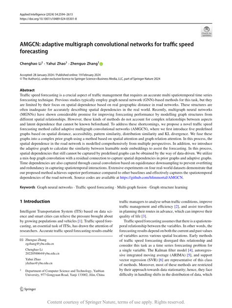 AMGCN: adaptive multigraph convolutional networks for traffic speed ... - coolestguyplanet.net
