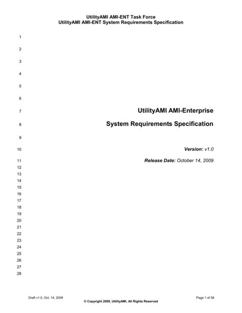 AMI EnT TF System Requirements Specification Version 1 Oct142009 1