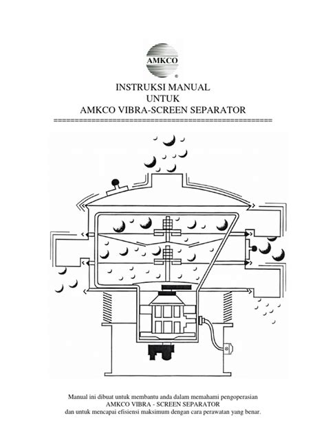 AMKCO Vibra Screen Separator IOM Manual Model 18 to 72
