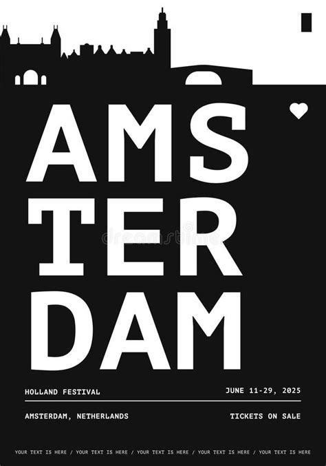 Amsterdam typography minimalist vector poster for national Holland ... - muktibox.com