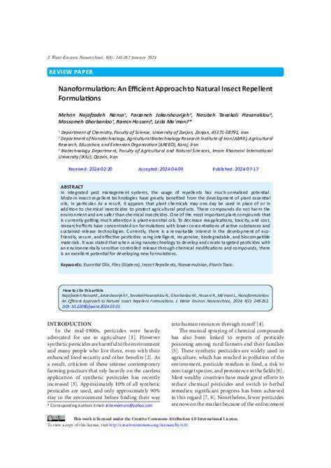 An approach to natural insect repellent formulations: from basic ... - raincitystudios.com