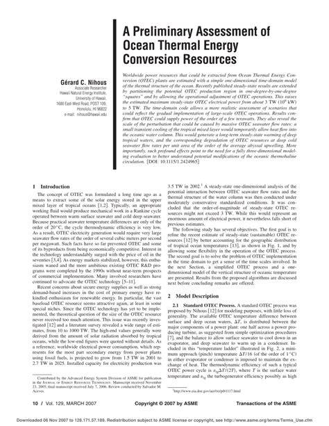 An assessment of ocean thermal energy conversion resources - raincitystudios.com