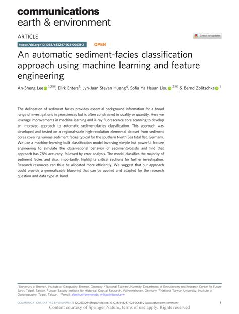 An automatic sediment-facies classification approach using machine ... - raincitystudios.com