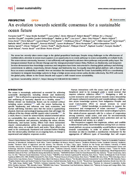 An evolution towards scientific consensus for a sustainable ocean ... - raincitystudios.com