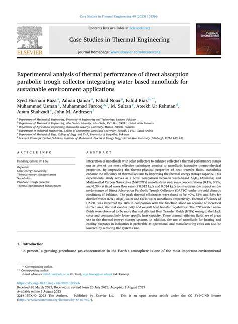 An experimental analysis of the performance of direct absorption ... - raincitystudios.com