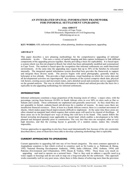AN INTEGRATED SPATIAL INFORMATION FRAMEWORK FOR INFORMAL SETTLEMENT ... - wintechmobiles.com