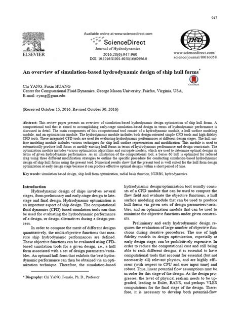 An overview of simulation-based hydrodynamic design of ship hull forms - wintechmobiles.com