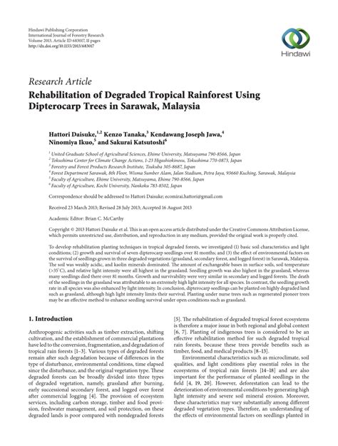 An overview of techniques for the rehabilitation of degraded tropical ... - raincitystudios.com