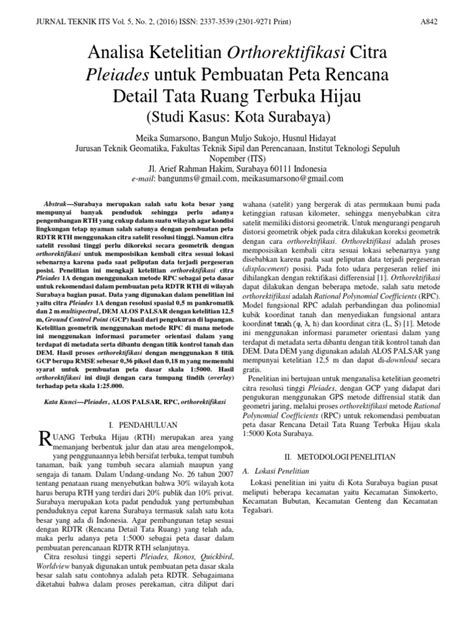 ANALISIS KETELITIAN HORIZONTAL ORTHOREKTIFIKASI CITRA PLEIADES UNTUK ... - wintechmobiles.com
