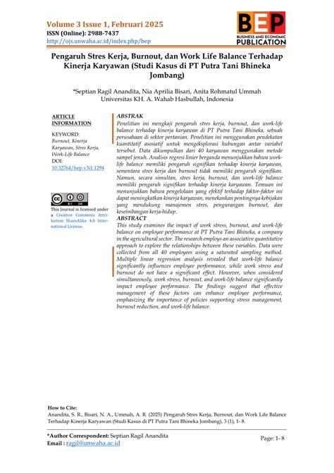 Analisis Pengaruh Work Stress dan Burnout Terhadap Kinerja ... - UNP - wintechmobiles.com