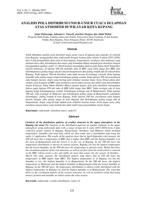 Analisis Pola Distribusi Unsur-Unsur Cuaca di Lapisan Atas Atmosfer ... - wintechmobiles.com