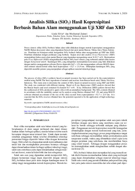 Analisis Silika (SiO ) Hasil Kopresipitasi Berbasis Bahan Alam ... - wintechmobiles.com