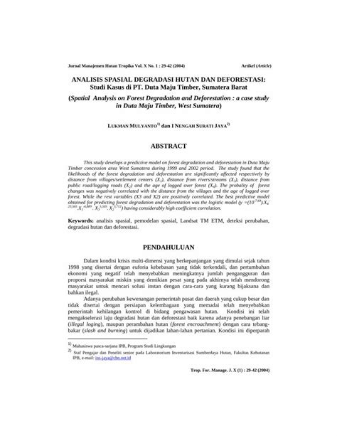 ANALISIS SPASIAL DEGRADASI HUTAN DAN DEFORESTASI: - wintechmobiles.com