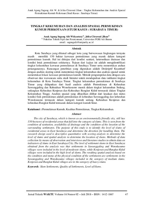 Analisis Spasial Wilayah Permukiman Kumuh (Studi kasus ... - ITERA - wintechmobiles.com