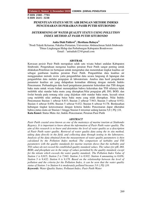 Analisis Status Mutu Air dengan Metode Indeks Pencemaran ... - UNS - wintechmobiles.com