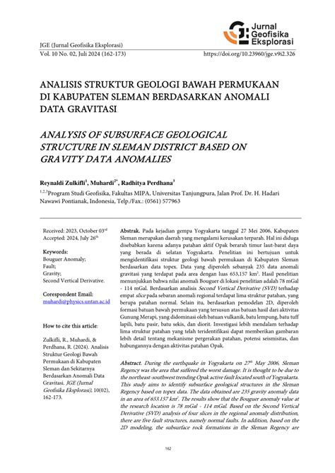 Analisis Struktur Geologi Berdasarkan Data Gravitasi ... - Unila - muktibox.com