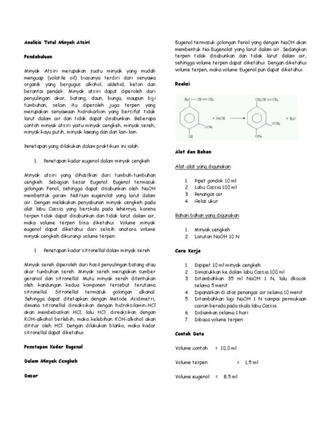 Analisis Total Minyak Atsiri - Program Studi Kimia Fakultas MIPA UII - wintechmobiles.com