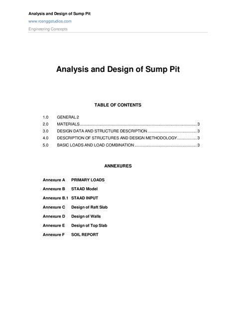 Analysis and Design of Drain Sump Pit - raincitystudios.com