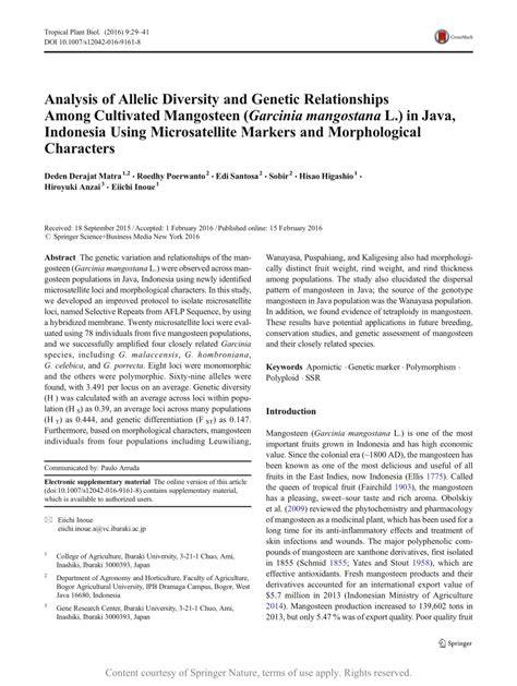 Analysis of Allelic Diversity and Genetic Relationships … - raincitystudios.com