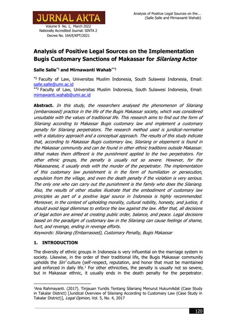 Analysis of Positive Legal Sources on the Implementation Bugis ... - wintechmobiles.com