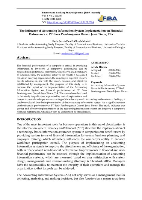 Analysis of the Influence of Accounting Implementation and Financial ... - wintechmobiles.com