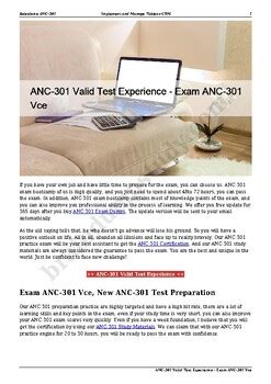 ANC-301 Exam