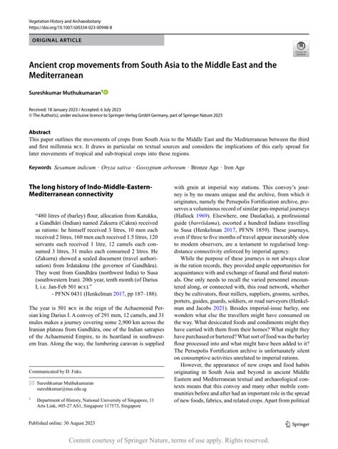 Ancient crop movements from South Asia to the Middle East and the ... - wintechmobiles.com