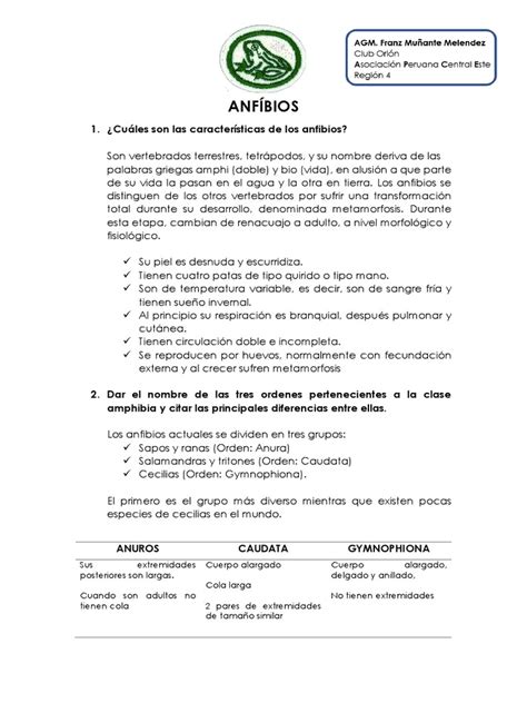 ANFÍBIOS - Franz M. PDF Anfibio Rana