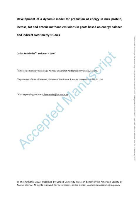 Animal Model Evaluation of Dairy Goats for Milk, Fat, and Protein ... - raincitystudios.com