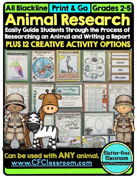 ANIMAL RESEARCH PROJECTS for KIDS ClutterFree Classroom by Jodi