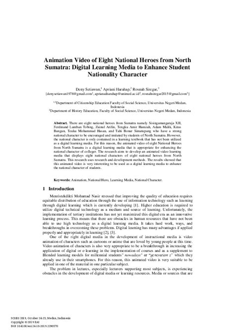 Animation Video of Eight National Heroes from North Sumatra ... - EUDL - wintechmobiles.com