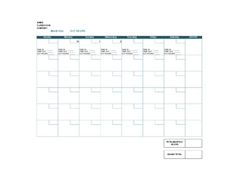 ANNEX 4A Calendar of OJT hours xlsx