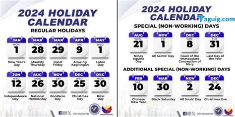 ANNOUNCEMENT on HOLIDAY SCHEDULE IN 2024