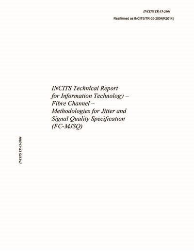 ANSI INCITS TR 35 : 2004 : R2014 - SAI Global