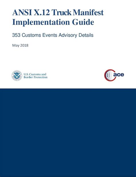 ANSI X.12 Truck Manifest Implementation Guide - U.S.