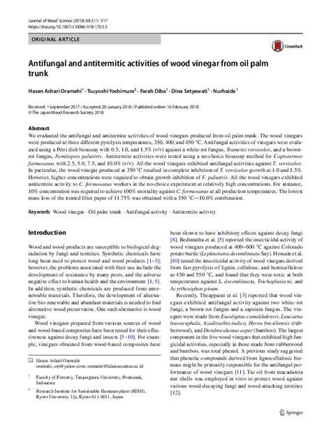 Antifungal and antitermitic activities of wood - ProQuest - raincitystudios.com