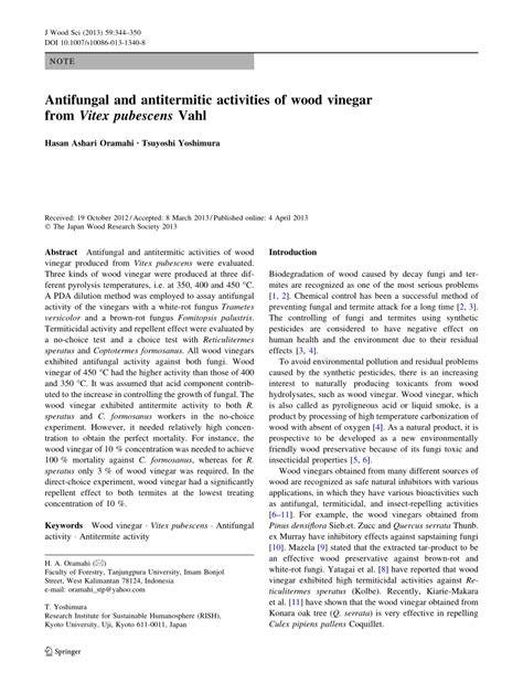 Antifungal and Antitermitic Activities of Wood Vinegar from Vitex ... - raincitystudios.com