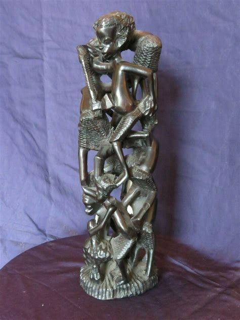 ANTIQUE AFRICAN MAKONDE FAMILY TREE CARVED …