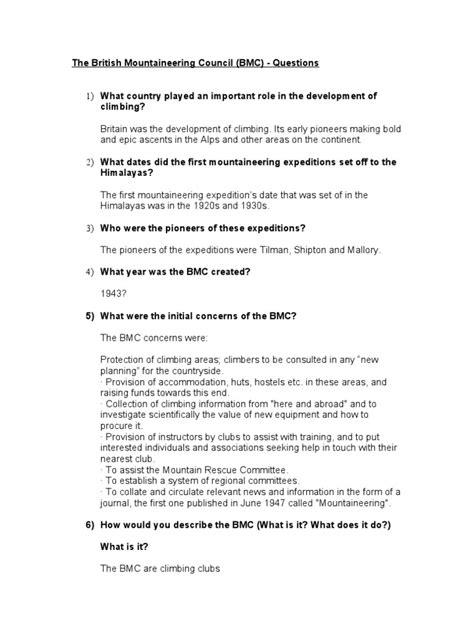 AO1 the BMC Questions