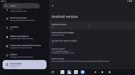 AOSP (Android 15) for Raspberry Pi 4.