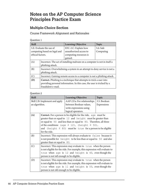 AP CSP Practice Test Questions Answers [PDF]