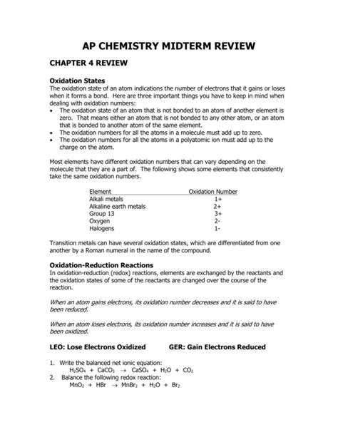 AP Chemistry Midterm Review