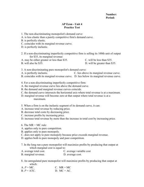 AP Econ Unit 4