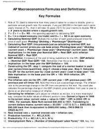 AP Macroeconomics Formulas and Definitions Cheat Sheet Cheat Sheet